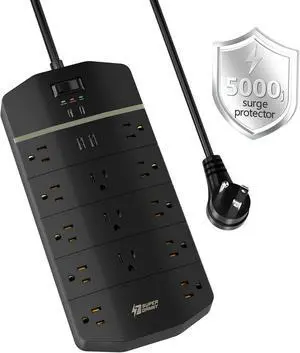 Surge Protector Outlet Extender Multi Plug Outlet Splitter with 4 Electrical Outlets 3 USB Ports2 USB C 3 Sided Wall Plug Adapter for Home Office Travel Dorm Room Essentials