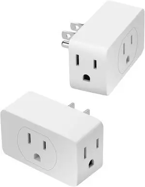 Bates- Multi Plug Outlet Extender 2 Pack White 3 Way Plug Adapter Multi Plug Wall Outlet Splitter Multiplug Wall Outlet Multi Wall Plug Outlet Wall Multi Plug Outlet Multi Plug Adapter