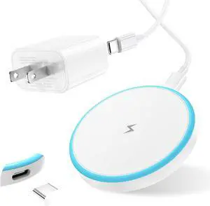 Magnetic Wireless Charger for iPhone 16 15 14 13 12 Series/AirPods 3/2/Pro 2/Pro - with 20W Power Adapter 15W Wireless Mag-Safe Charging Pad and 6 FT USB-C to C Cable