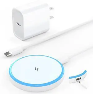 Magnetic Wireless Charger 15W with 20W Adapter & 6ft Cable  MagSafe Charger for iPhone 16/15/14/13/12 Pro/Max/Plus/Mini & AirPods 3/2/Pro  Fast Wireless Charging Pad for Home Office Travel