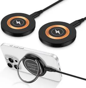 S25 Ultra Wireless Charger Fast Charging Pad Magnetic Charger for  Galaxy S25 Plus/S24 Ultra/S23/S22/S21/S20/S10 2Pack 15W Wireless Fast Charger Stand for iPhone 16 Pro Max/15/14/13/12