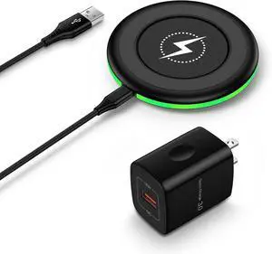 Wireless Charger  Fast Charging Pad Wireless Phone Charger for Android Charging Station Mat Compatible Galaxy S25 Ultra S25 Edge S25 Plus S24 S23 S22 Google Pixel 9a 9 Pro XL 8a 7a with Adapter