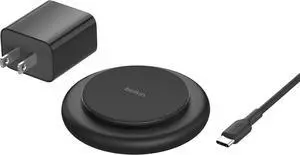 Magnetic Wireless Charging Pad 15W - MagSafe-Compatible Qi2-Certified Wireless Charger for iPhone 16 Series  Galaxy S25 AirPods & More w/Non-Slip Base Power Supply Included - Black