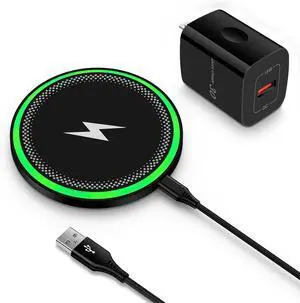 15W Fast Wireless Charger  for Galaxy S25 Plus/S25 Ultra/S24 FE/S23/S22 S21 Z Flip Fold 6 5 Wireless Charging Pad Phone Charger Android Station with 18W Adapter for Google Pixel 9A 9 Pro XL 8a