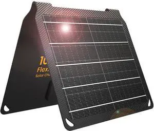 10W Solar Panels Portable (5V 2A Max) Foldable Solar Charger with USB-A Port for Cell Phone Ipad Power Bank Ip67 Waterproof Monocrystalline Silicon Solar Panels for Camping Outdoor Backpacking