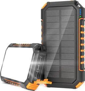 Hiluckey Solar Charger Power Bank 27000mAh 15W Fast Charging Phone Charger 3 Outputs Solar Portable Charger with Flashlight Compatible with iPhone 15 14 13 12 11 Samsung S22 S21 Google iPad