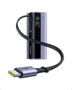 Laptop Power Bank 20 000mAh 145W Portable Charger Built-in Retractable Cable 4-Port PD Fast Charging Battery Bank with Smart Display for iPhone/MacBook///HP and More