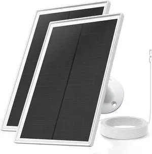 Solar Panel Charger for Arlo Essential 2K Outdoor(2nd Gen)/Essential XL Camera(2nd Gen)/Essential Spotlight 5V 6W Continuously Charging 9.8ft Cable Weatherproof (2Pack)