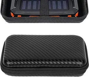 Portable Solar Charger Storage Box Power Bank Hard Travel Case Compatible with Rasbes Solar Charger 38800mAh Compatible with Durecopow Solar Charger 20000mAh (Black)