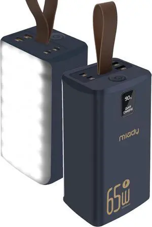 50000mAh Power Bank for Travelers Professionals 65W Fast Charging Portable Charger for Laptop Smartphone and Tablet USB-C Output High Capacity External Battery Pack