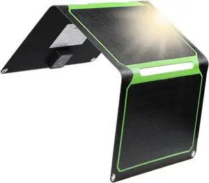 Portable Solar Panels 21W Monocrystalline Foldable Solar Panel Charger with USB QC3.0 Built-in Voltage Stabilization System for Smart Phone Camping Lanterns Small Fans Monitor