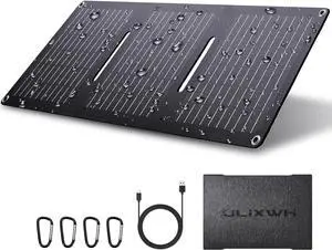 21W Portable Solar Panel Foldable Solar Panel Charger(5V/3A) IP67 Waterproof for Camping Hiking Backpacking Ultra-Fast Solar Phone Charger with Dual USB Ports for iPhone iPad Power Bank