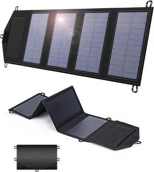 35W Portable Solar Panel Foldable Solar Charger with 5V/3A USB Suitable for Mobile Phones Tablets and Power Banks Suitable for RVs Backpacks and Hiking Trips