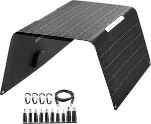 36W Portable Solar Panel with USB-A QC3.0 18W Charging for Phone Ipad Power Bank Camping IPX4 Waterproof Foldable Solar Panel Solar Charger DC Output for 12v Battery Small Power Station