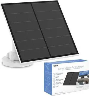 Solar Panel Continuous Charger Panel/SOL/CAM Compatible Smart Outdoor Camera CAM/WM/WiFi/BAT 9ft Cord Micro-USB Adjustable Mounting Bracket
