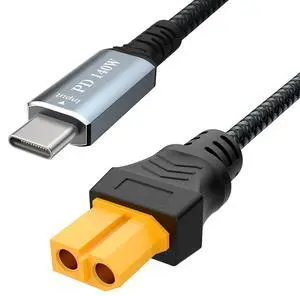 140W USB C to XT60 Charging Cable 1.65FT Type C to XT60 Female Adapter PD 140W max Charging Cable for Drone Solar Battery etc for Tool-kitrc M7 M6 M6D M8S Charger(0.5M/1.65F)