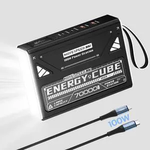 Power Bank 70 000mAh 100W High Capacity Laptop Portable Charger Fast Charging USB C Battery Pack with Flash Light Outdoor External Battery Bank for iPhone iPad Camping Travel