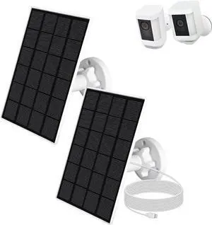 Solar Panel for Ring Camera Solar Panel Charger for Spotlight Cam Plus (Battery) 5V 3.5W Solar Panel with 10ft. Charging Cable 2 Pack Camera Not Included