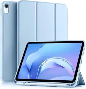 Compatible with iPad (A16) 11th Generation Case 11 Inch 2025 for iPad 10th Generation Case 10.9 Inch 2022 with Pencil Holder Slim Trifold Stand Protective Cover with Soft TPU Back Sky Blue