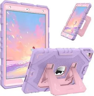 Fintie Case for iPad 9th Generation (2021) / 8th Generation (2020) / 7th Gen (2019) 10.2 Inch Fully-Body Rugged Heavy Duty Shockproof Protective Case with Built-in Kickstand for Kids Purple