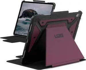UAG Designed for iPad Air 13 Case (1st/2nd Gen 2024-2025) M3 A3268 A3269 - Rugged Multi-Angle Viewing Folio Cover with Pencil Holder & Adjustable Stand Metropolis SE Bordeaux