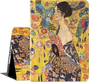 for iPad 9th Generation Case Case for iPad 8th Generation iPad 7th Generation Case for iPad Case 9th Generation 10.2 Inch Multi-Angle View Adjustable Stand Auto Wake/Sleep Lady with Fan