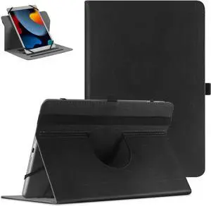Universal 9 10 10.1 inch Android Tablet Case Slim 360 Degree Rotatable Back Cover Folio Case for Universal 9-11 inch Tablet with Multi-Angle Viewing Stand Black