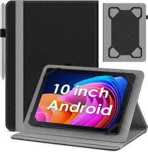 Universal 10 Inch Tablet Case 10.1 Inch Android Tablet Cover Protective Folio Stand Case for 9.6-10.5 Inch Tablet PU Leather Tablet Cover for 10.1 Inch Tablet Android