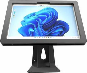 Anti-Theft Acrylic Case with 360 Rotate 180 Swivel Metal Desktop Stand for MS Surface GO 1/2/3/4 Tablet (Black)