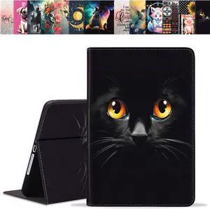 Case for  Galaxy Tab S9 FE 5G 10.9 Inch/Galaxy Tab S9 11 Inch 2023 Premium PU Leather Folding Stand Case with Auto Sleep/Wake - Cute Black Cat Face