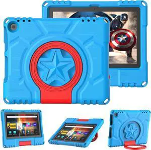 Fire HD 8 Tablet Case for Kids(12th/10th Generation 2024/2022/2020 Release) Lightweight Shockproof Kid-Proof Cover with Convertible Handle Stand Incompatible with Alcatel Nokia TCL Blue