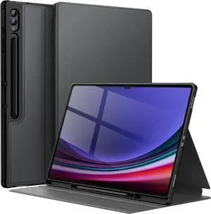 Case for  Galaxy Tab S10 Ultra/Tab S9 Ultra 14.6-Inch with S Pen Holder Slim Folio Stand Protective Tablet Cover Multi-Angle Viewing (Black)