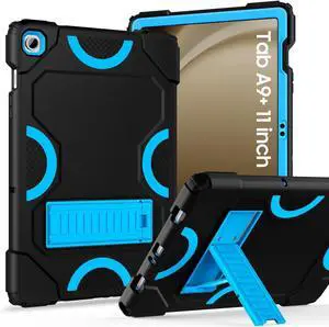 Case for  Galaxy Tab A9+ 11 Inch 2023 Model (X210/X216/X218) Heavy Duty Shockproof Rugged Protective Case for Galaxy Tab A9 Plus Tablet (Black+Blue)