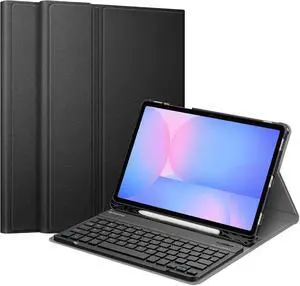 Keyboard Case for  Galaxy Tab S10 FE/ S9 FE 5G 10.9 Inch/Tab S9 11 Inch with S Pen Holder Slim Stand Cover Detachable Wireless Bluetooth Keyboard Black