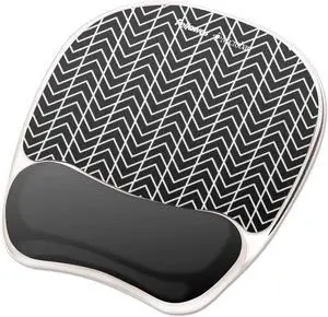 Photo Gel Mouse Pad Wrist Rest with MICROBAN - Black Chevron (9549901)