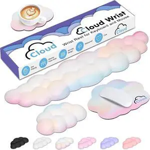 Cloud Wrist Rest Keyboard Palm Rest with Non-Slip Base for Computer Gaming Wrist Rest YAMJUG Cloud Arm Rest Keyboard Wrist Pad Rainbow