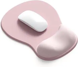 Ergonomic Mouse Pad with Gel Wrist Support Comfortable Wrist Rest Mousepad with Non-Slip PU Base for Pain Relief Desk Home & Office(Pink Serenity)