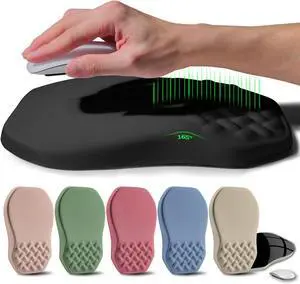 Ergonomic Raised Mouse Pad Wrist Support with Bilateral Slope Memory Foam Mousepad for Wrist Rest and Carpal Tunnel Pain Relief 11.8x7.9 Black