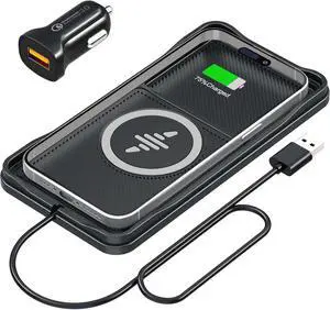 Wireless Car Charger Car Wireless Chargers Charging pad Non Slip 15w Fast Charger for Car Wireless Phone Charger for iPhone 16/15/14/13/12 Pro Max  S23 S22 S20 for Android 30cm Cable