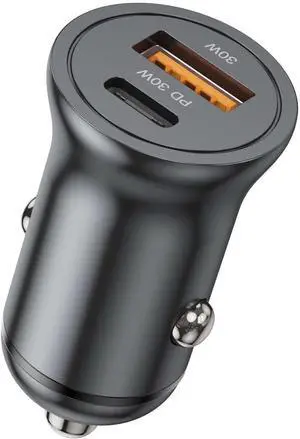 USB C Car Charger 2-Port 60W Type-C Car Power Adapter PD30W&QC30W Cigarette Lighter USB Charger for iPhone 16 15 Pro Max Mini Plus  Galaxy S24 S23