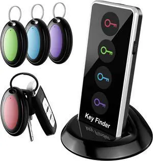 Lost Remote Finder Remote Control Finder Locator with LED Light | 131ft RC Range Key Finder Locator Making Noise Find My Keys Device with 4 Remote Retriever Tags | Key Tracker Keychain Key Finder