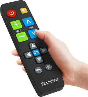 Big Button Universal TV Remote (Black) Simple Easy to Use Great for Seniors Works with Major TV Brands (2xAAA Batteries Not Included)
