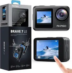 Brave 7 LE 4K30FPS 20MP WiFi Action Camera with Touch Screen EIS 2.0 Zoom Remote Control 131 Feet Underwater Camera with 2X 1350mAh Batteries Support External Microphone Vlog Camera