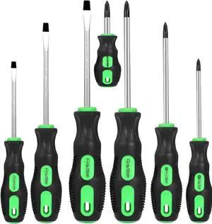 7-Piece Magnetic Screwdrivers Set 4 Phillips and 3 Flat Professional Cushion Grip Screwdriver Set