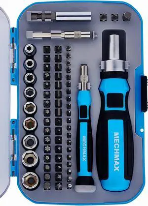 68 Piece Magnetic Ratchet Screwdriver Set Socket and Interchangeable Bits Slotted Phillips Star Precision Bits with Case for Home Office Car Automotive Ring Doorbell and as A Gift