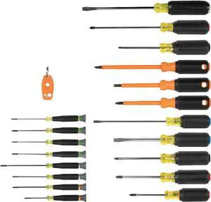 85820 20-Piece Screwdriver Set 8 Precision 7 Standard Drivers with Color-Coded Handles 3 Insulated Screwdrivers 1 Demolition Driver and Magnetizer
