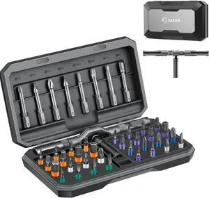 42 in 1 Magnetic Screwdriver Set Multi Bit Free Combination Ratchet Screwdriver Set Portable Repair Tool Kit for Gifts Furniture Computer Bicycle and DIY Grey