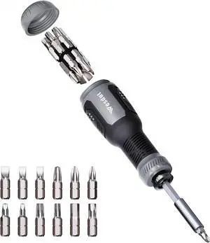 13-in-1 Multi-bit Screwdriver Set Tool All in One [Super Durable] Screw Driver Set Kit Flat Head Philips Torx Hex Square Repair Kit Man Gift Nut Driver