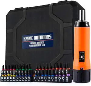 Torque Screwdriver Wrench Driver Set 10-70 Inch Pounds lbs for Maintenance with T-bar Handle 40 Hex Bits 1/4 Socket Shaft Extension For Tools Bike Repairing and Mounting (Orange)