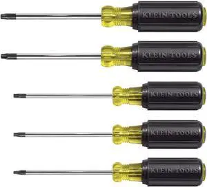 19555 TORX Cushion Grip Screwdriver Set Made in USA T15 T20 T25 T27 and T30 Tip sizes 5-Piece